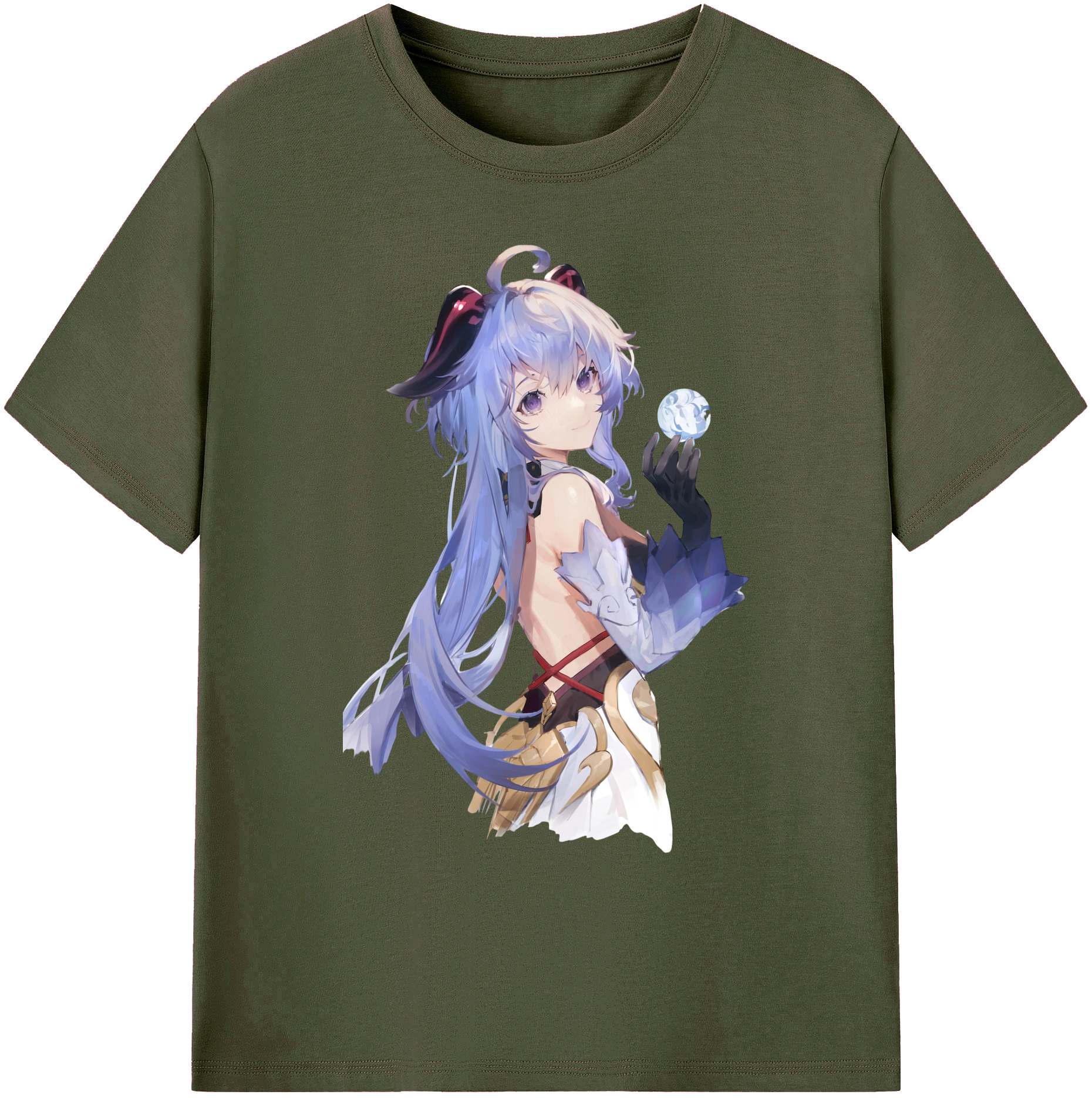 げんし神 甘雨 かんう genshin Ganyu 綿100％ メンズ半袖Tシャツ｜肌触りやわらか＆通気性